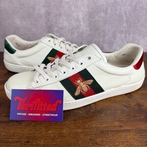 Gucci Ace Low Embroidered Bee Size 8 UK / 8.5 US Men’s Designer Shoes Italy Rare